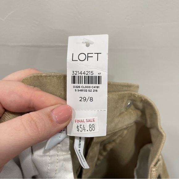 Loft The Skinny High Rise Corduroy Pants Size 29 in Tan - Picture 9 of 12